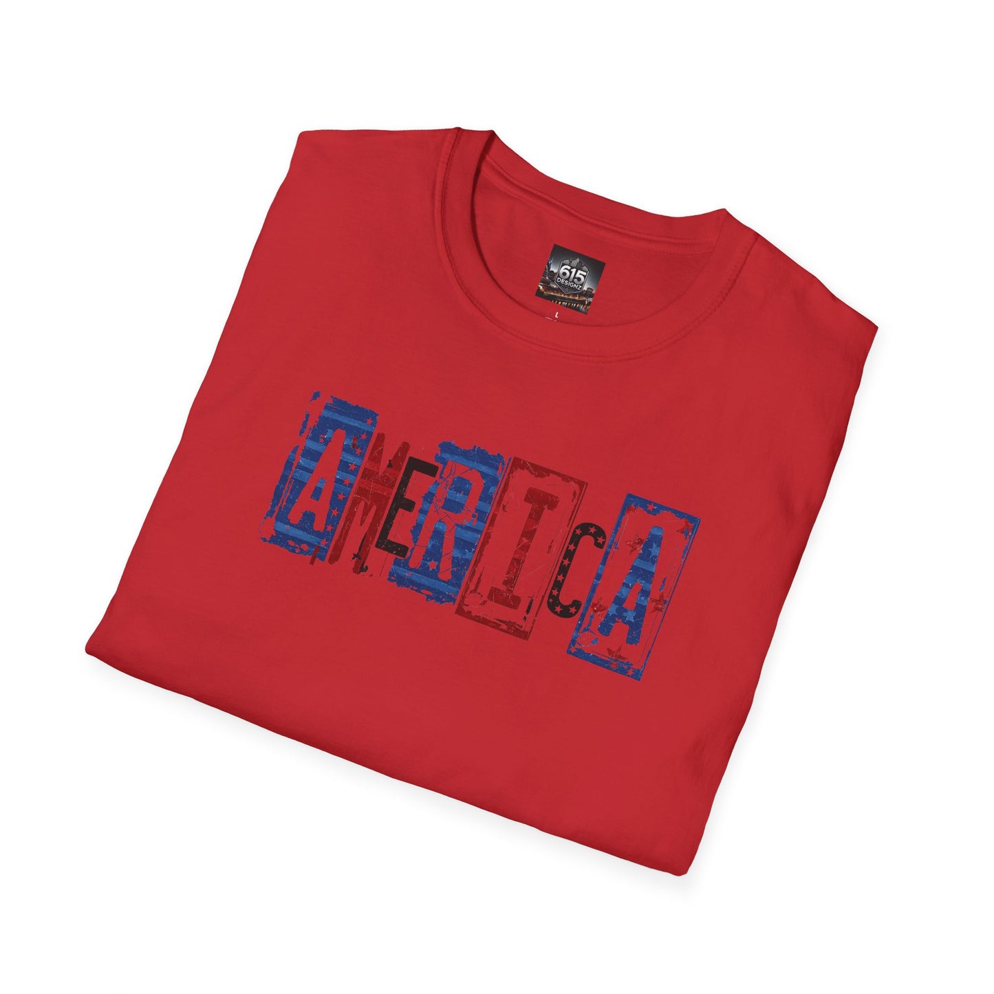 #250 America Retro Block Text Patriotic T-Shirt