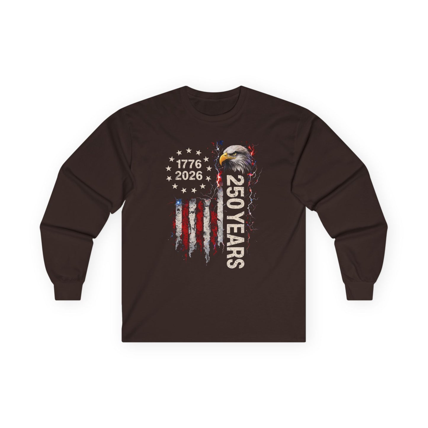 #250 1776-2026 250 Years USA Bicentennial Eagle Long Sleeve Tee