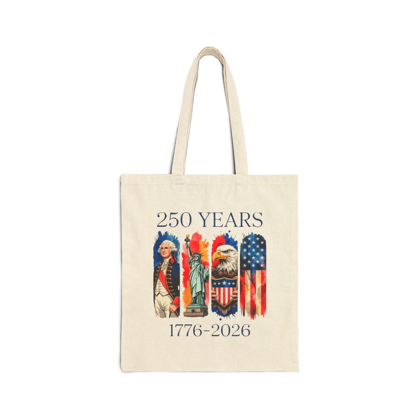 #250 250 Years American History Celebration 1776–2026 Patriotic Canvas Tote