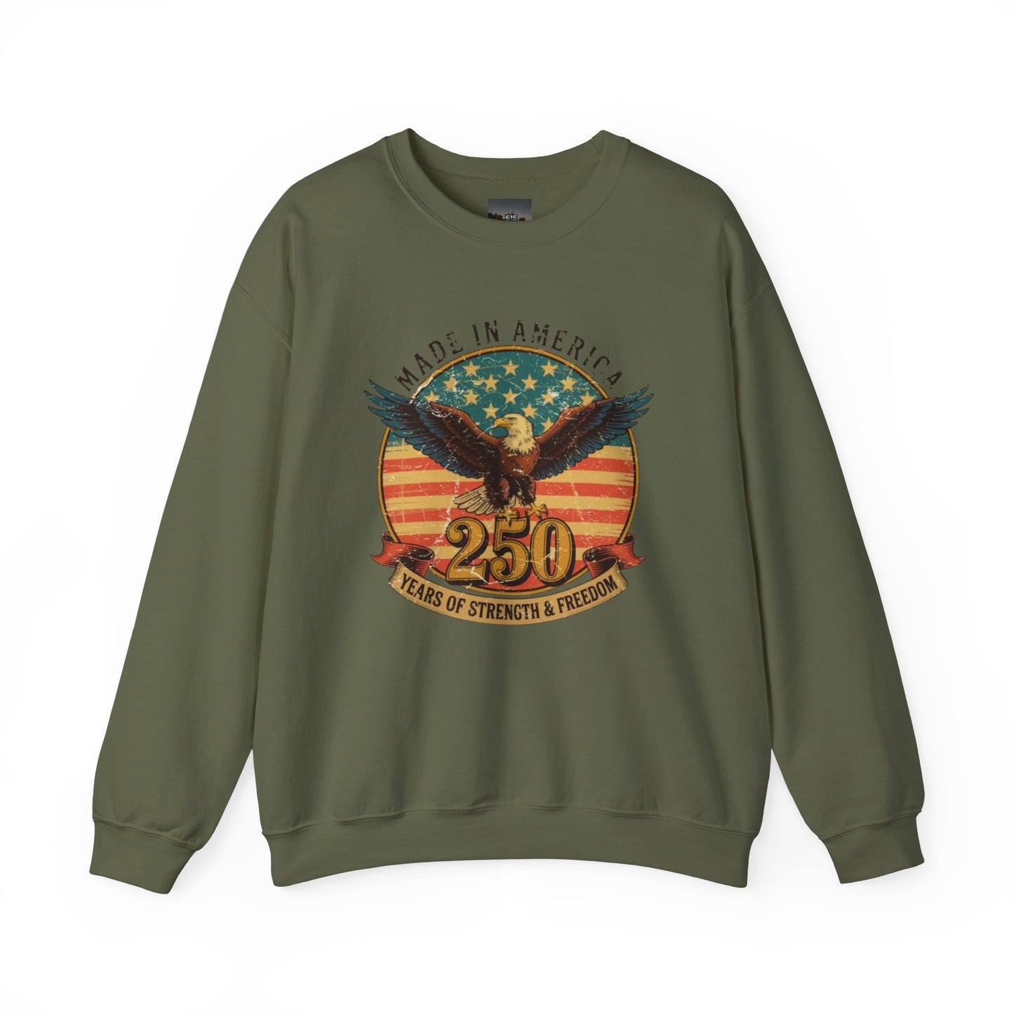 #250 Made in America Eagle 250th Anniversary Patriotic Crewneck Sweatshirt