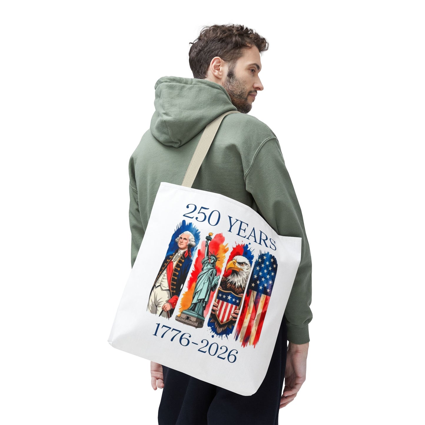 #250 250 Years American History Celebration 1776–2026 Patriotic Tote Bag
