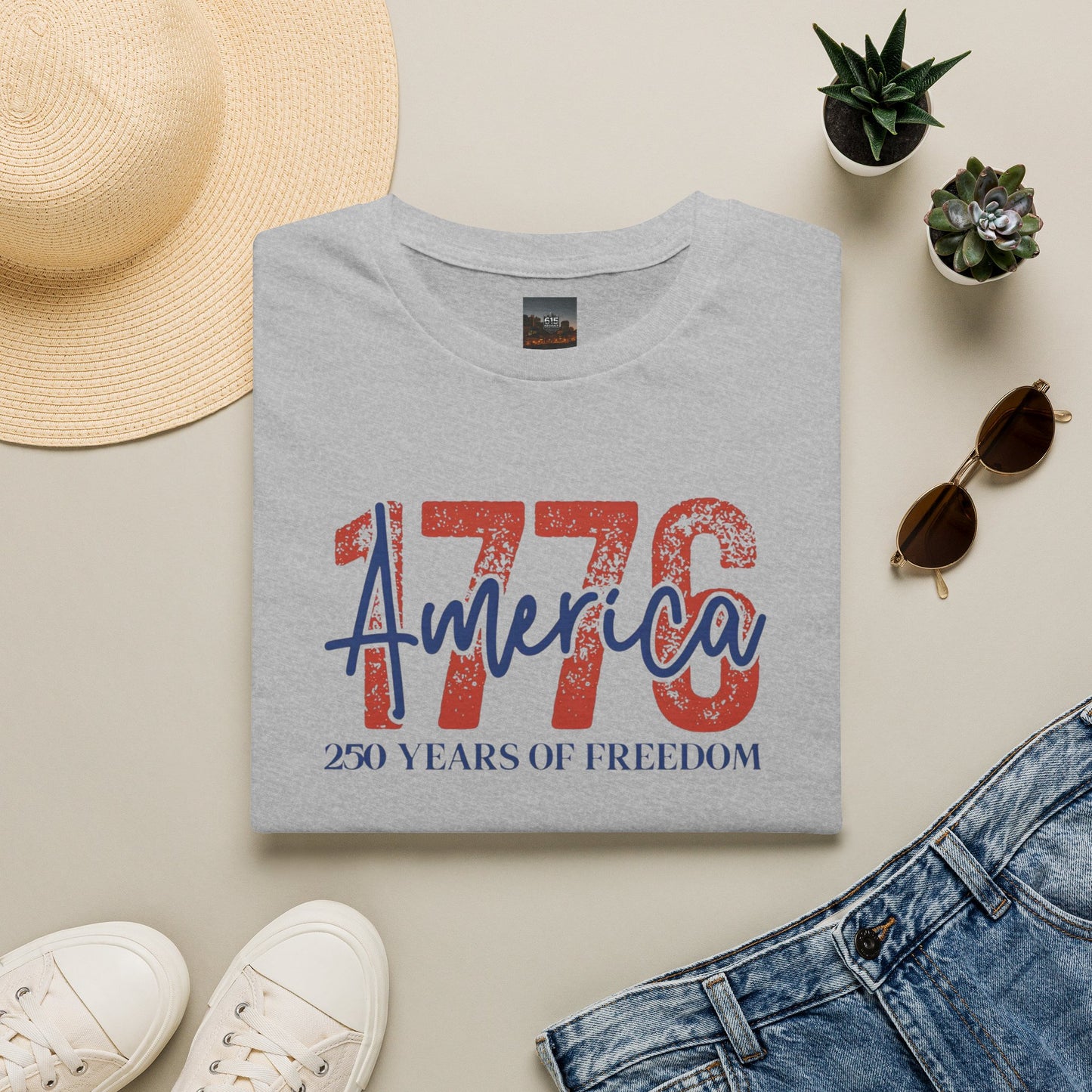 #250 1776 America: 250 Years of Freedom' Patriotic Independence Day Soft-Style Tee