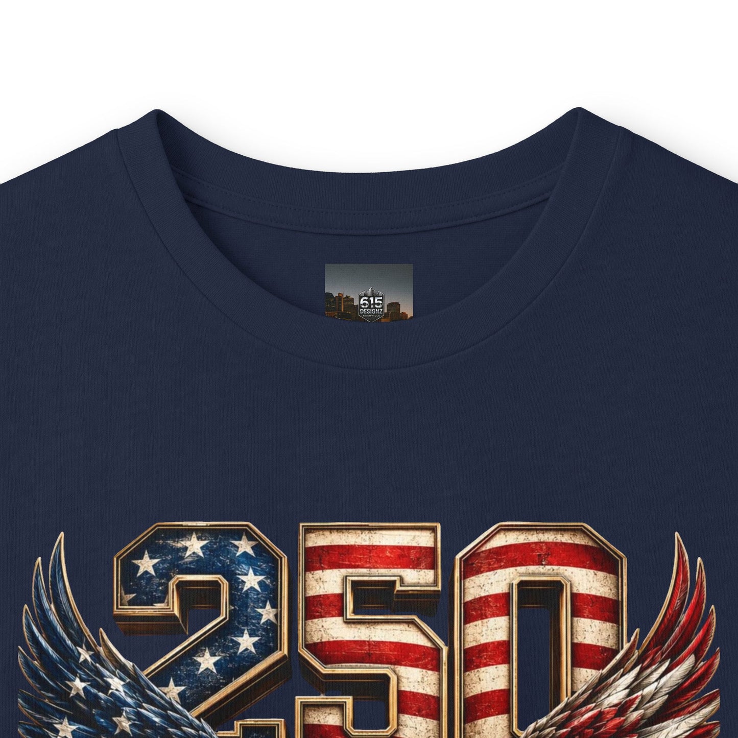 #250 250 Years of Freedom Eagle Patriotic American Flag Anniversary (1776–2026) Long Sleeve Tee