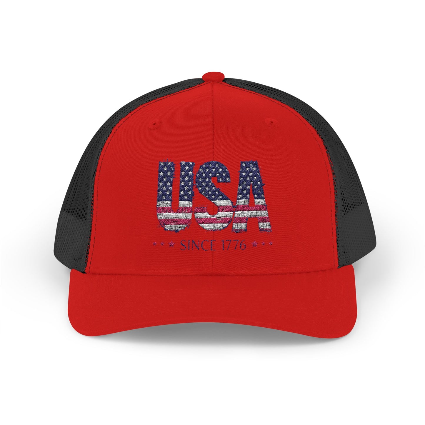 #250 USA Flag "USA Since 1776" Patriotic Snapback Trucker Cap