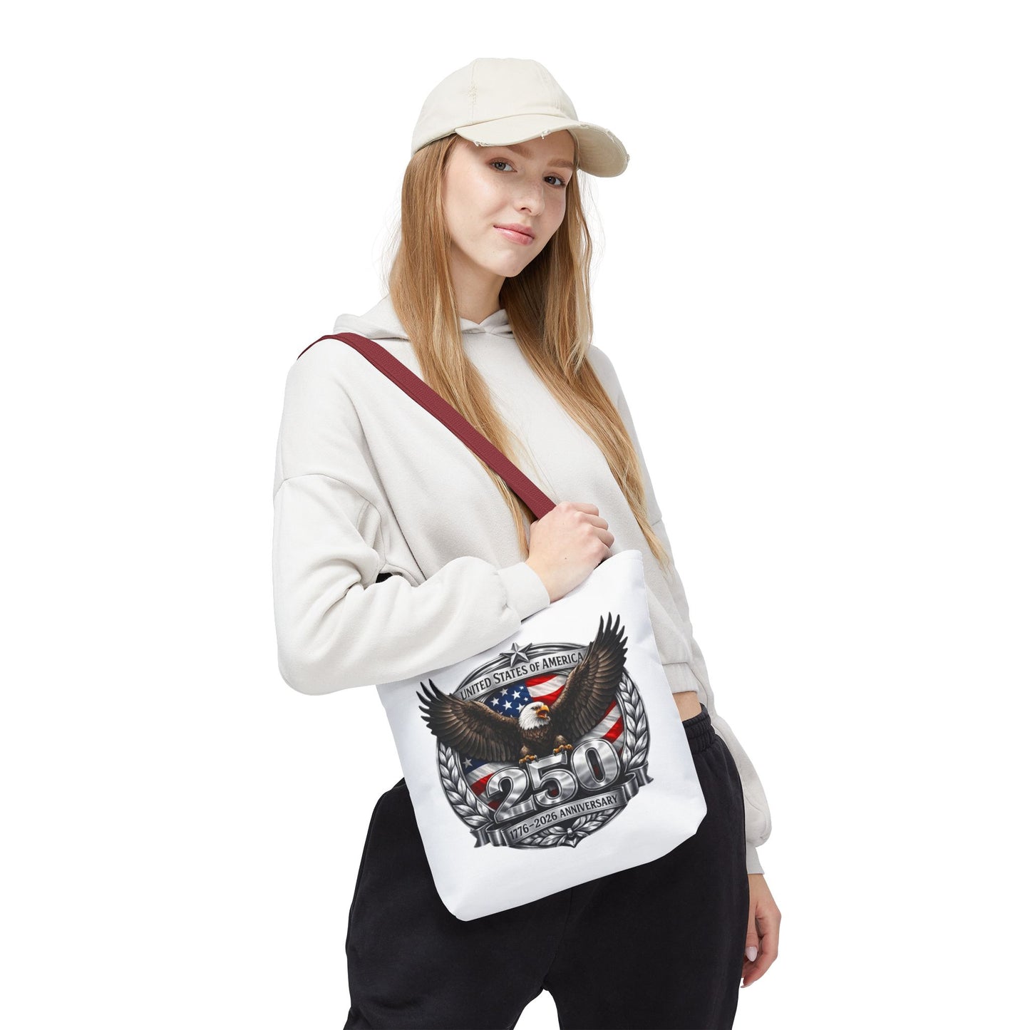 #250 Patriotic Bald Eagle 250 United States Emblem Tote Bag