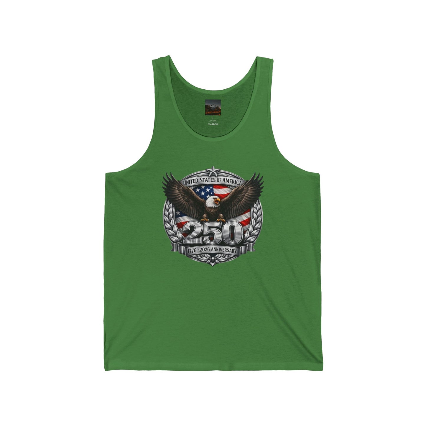 #250 Patriotic Bald Eagle 250 United States Emblem Jersey Tank Top