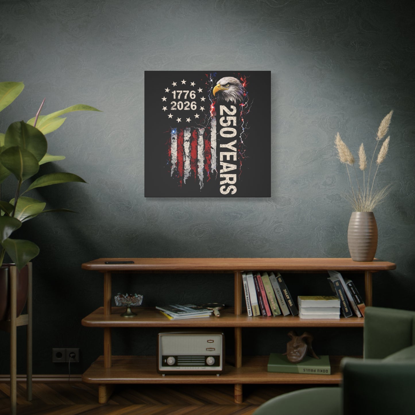 #250 1776-2026 250 Years USA Bicentennial Eagle Matte Canvas Wall Art