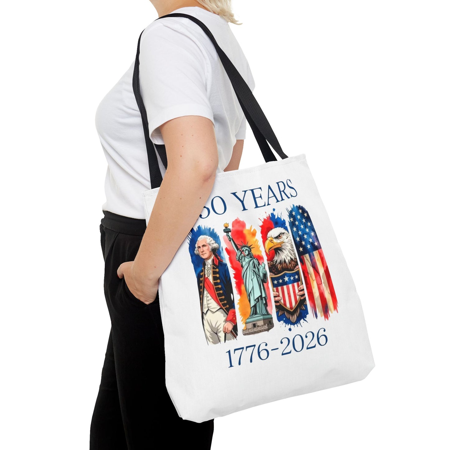 #250 250 Years American History Celebration 1776–2026 Patriotic Tote Bag