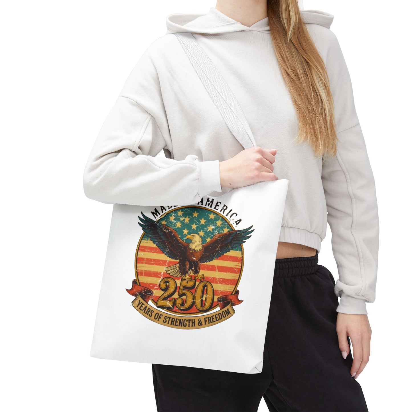#250 Made in America Eagle 250th Anniversary Patriotic Tote Bag