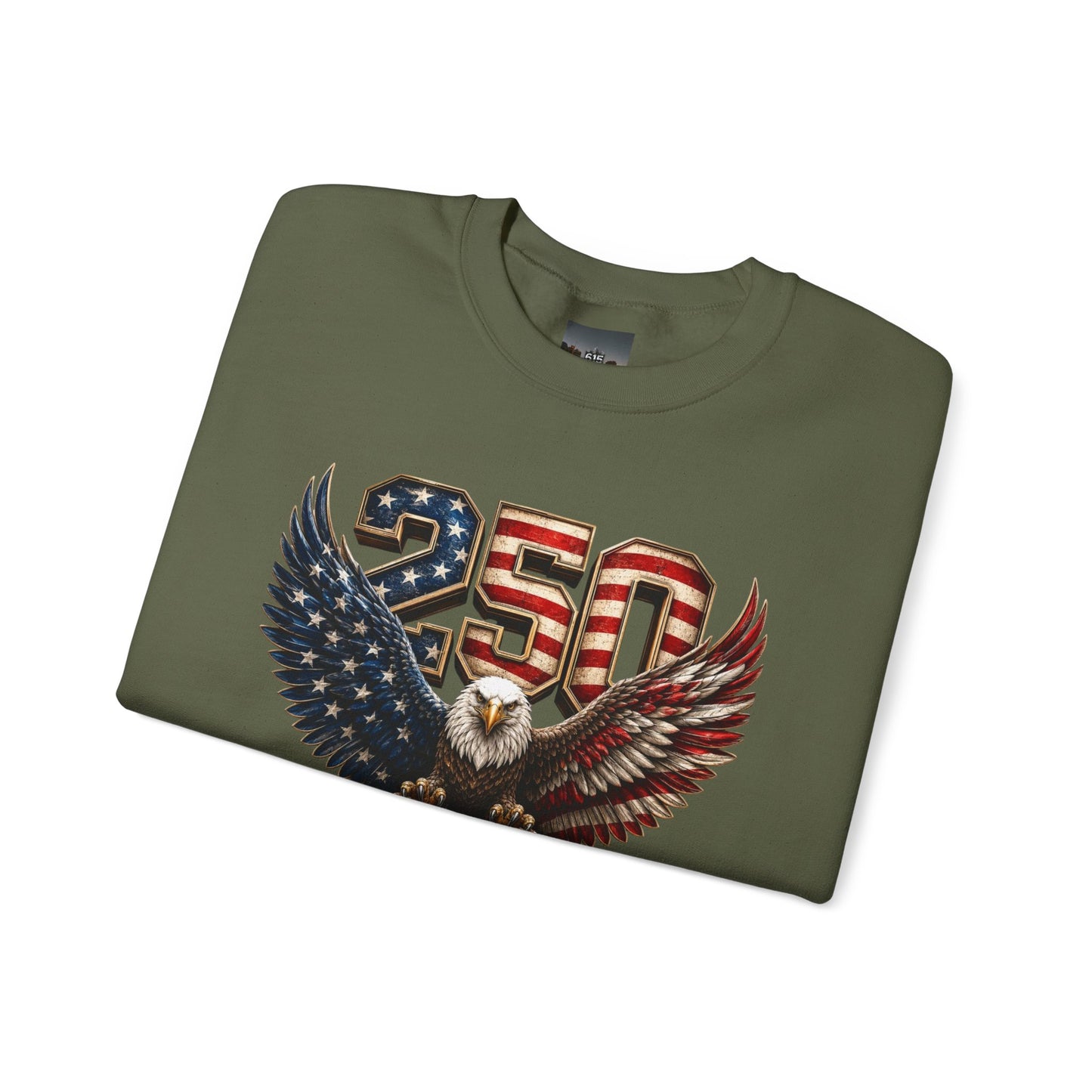 #250 250 Years of Freedom Eagle Patriotic American Flag Anniversary (1776–2026) Crewneck Sweatshirt