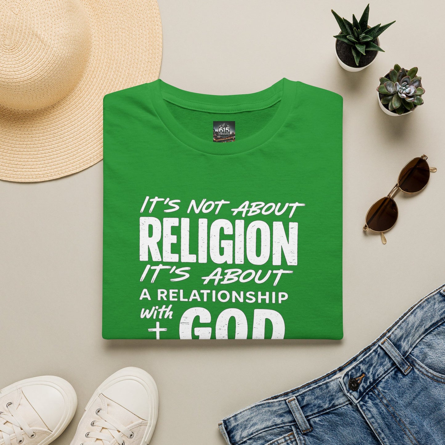 It's Not About Religion, It's About a Relationship with God - Christian Message T-Shirt