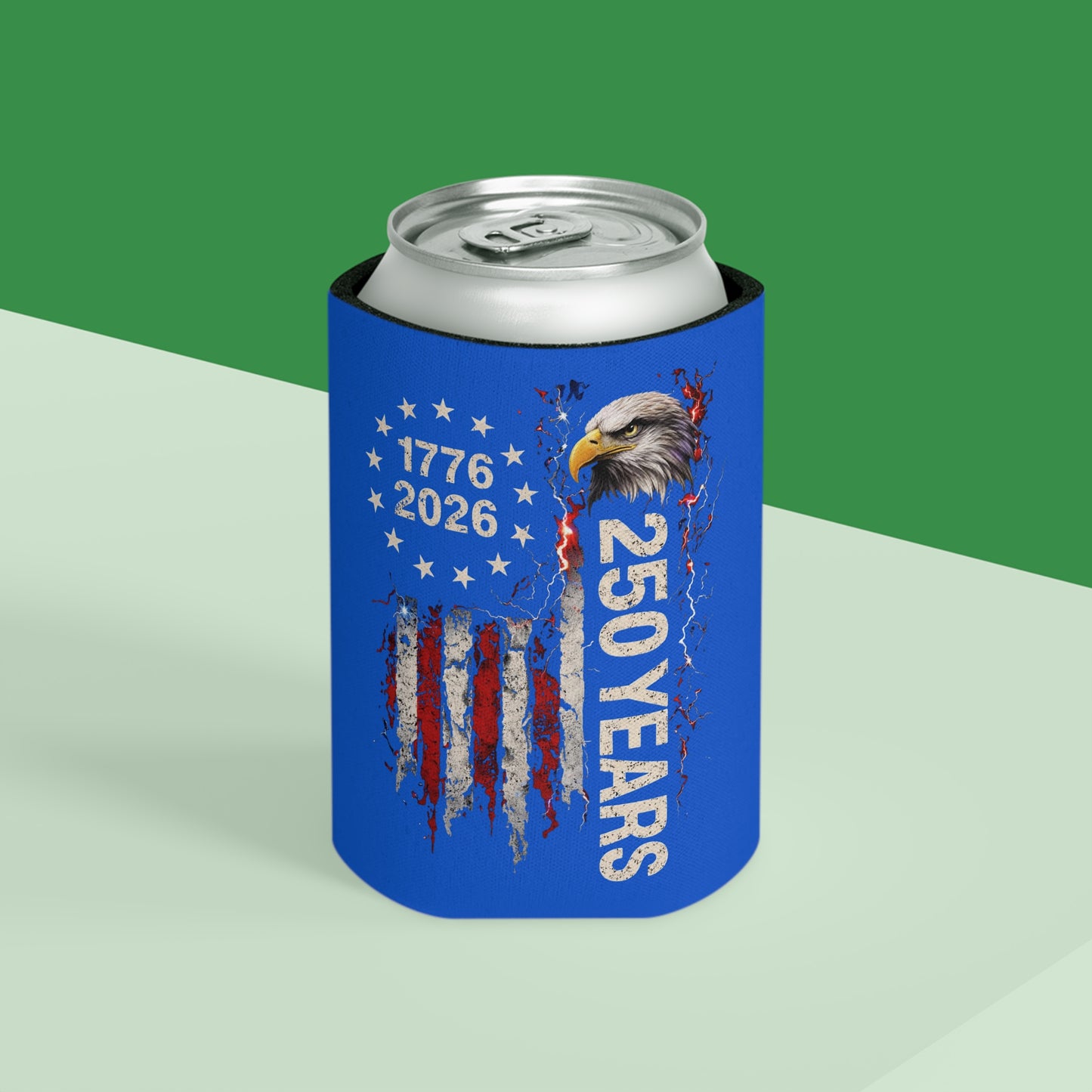 #250 1776-2026 250 Years USA Bicentennial Eagle Can Cooler - Beverage Koozie
