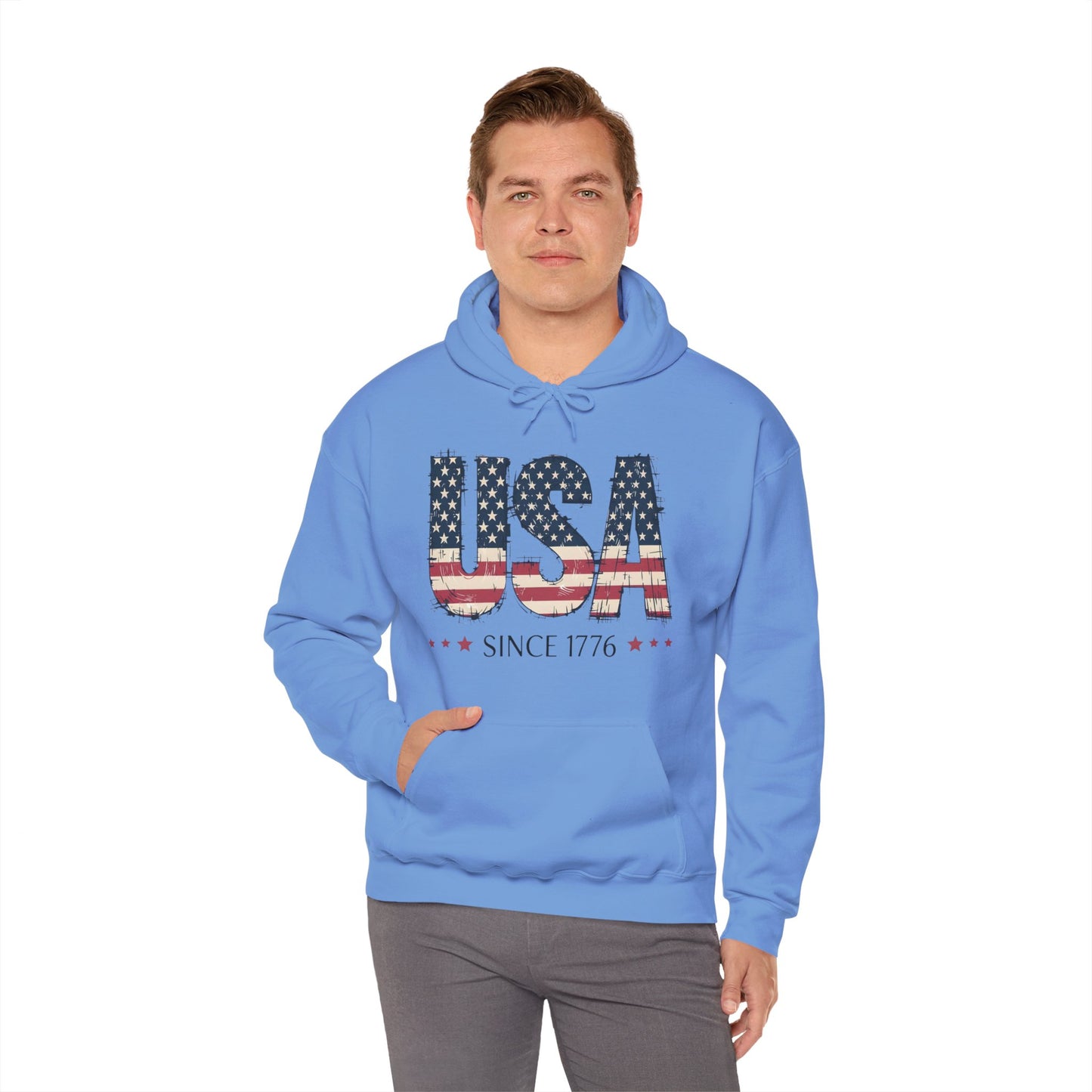 #250 USA Flag "USA Since 1776" Patriotic Hoodie