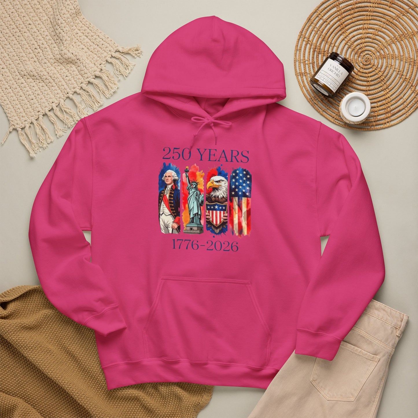 #250 250 Years American History Celebration 1776–2026 Patriotic Hoodie