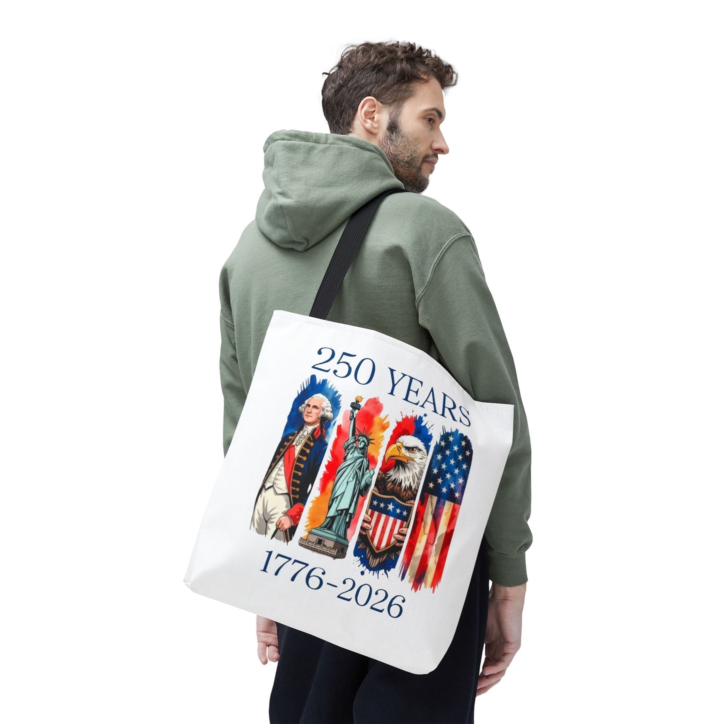 #250 250 Years American History Celebration 1776–2026 Patriotic Tote Bag