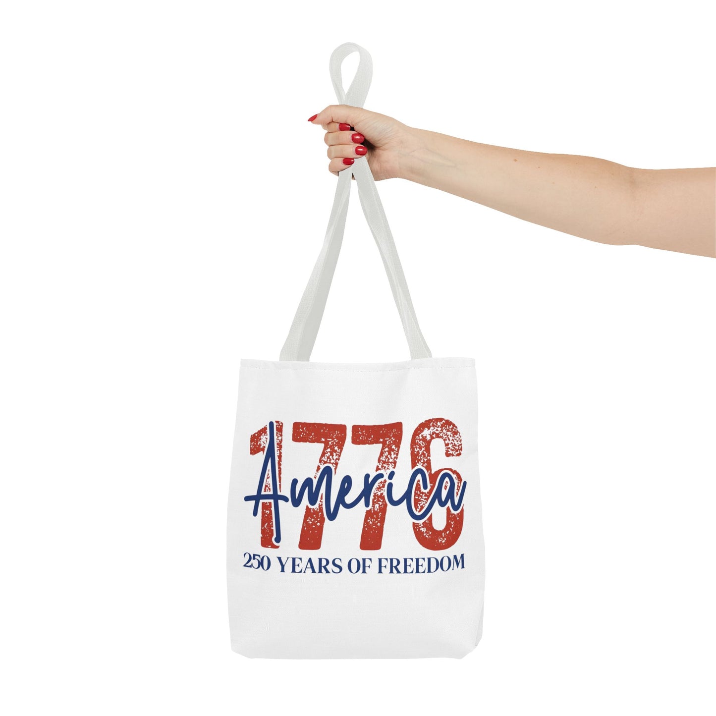#250 1776 America: 250 Years of Freedom' Patriotic Independence Day Tote Bag