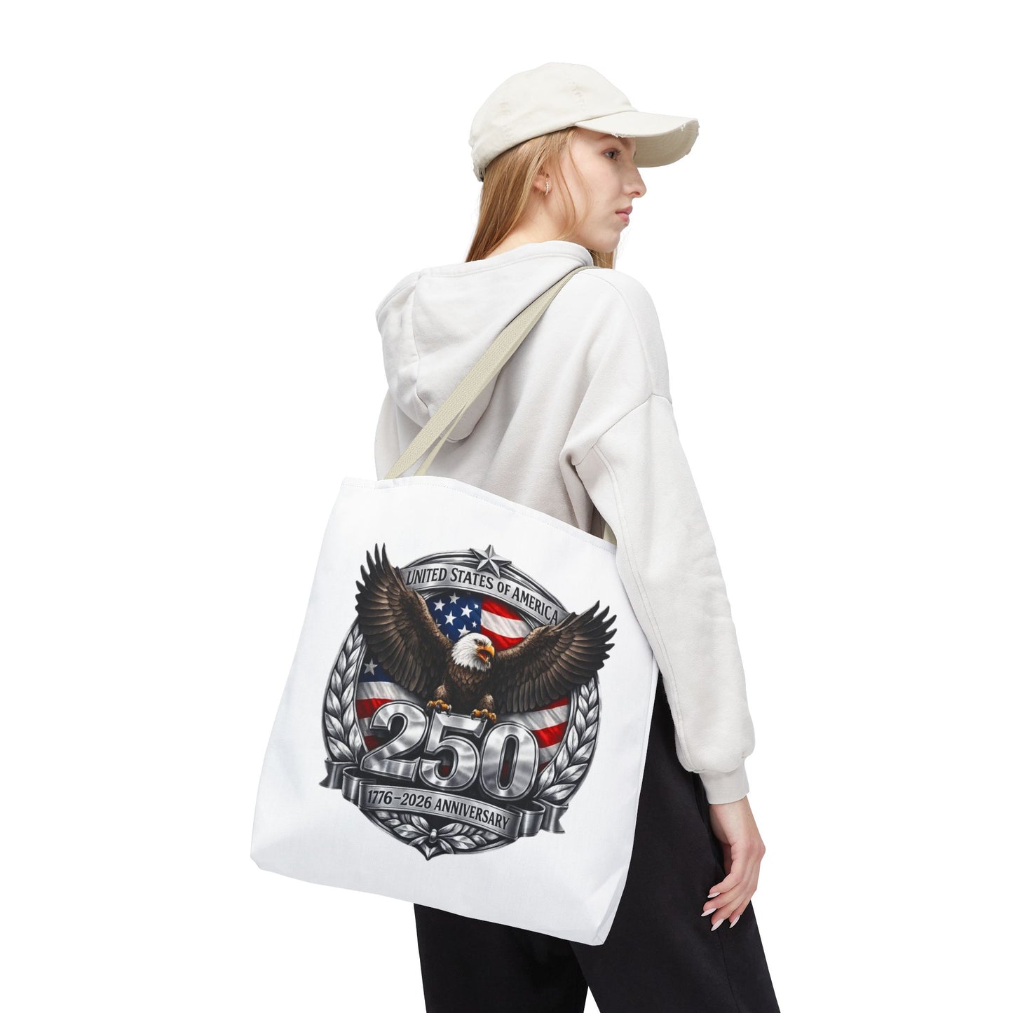 #250 Patriotic Bald Eagle 250 United States Emblem Tote Bag