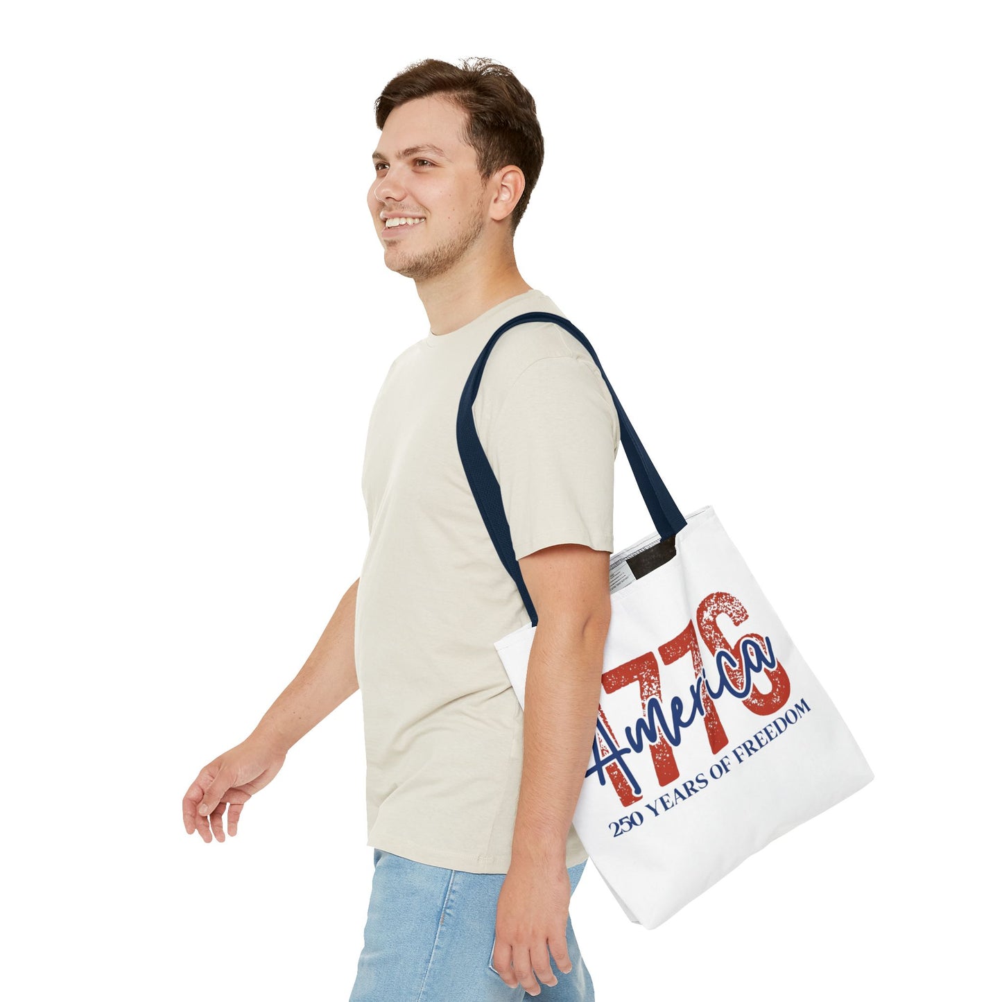 #250 1776 America: 250 Years of Freedom' Patriotic Independence Day Tote Bag