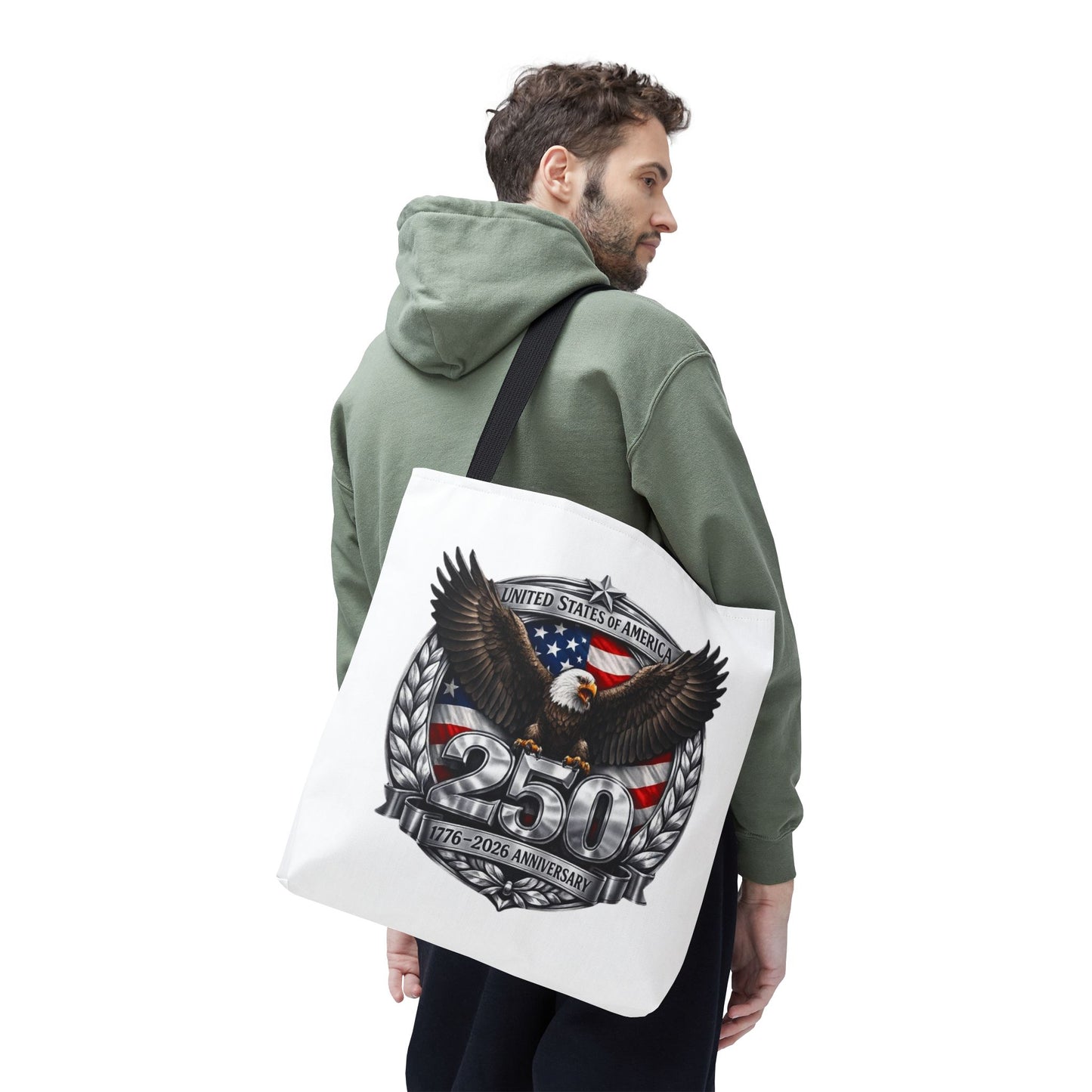 #250 Patriotic Bald Eagle 250 United States Emblem Tote Bag