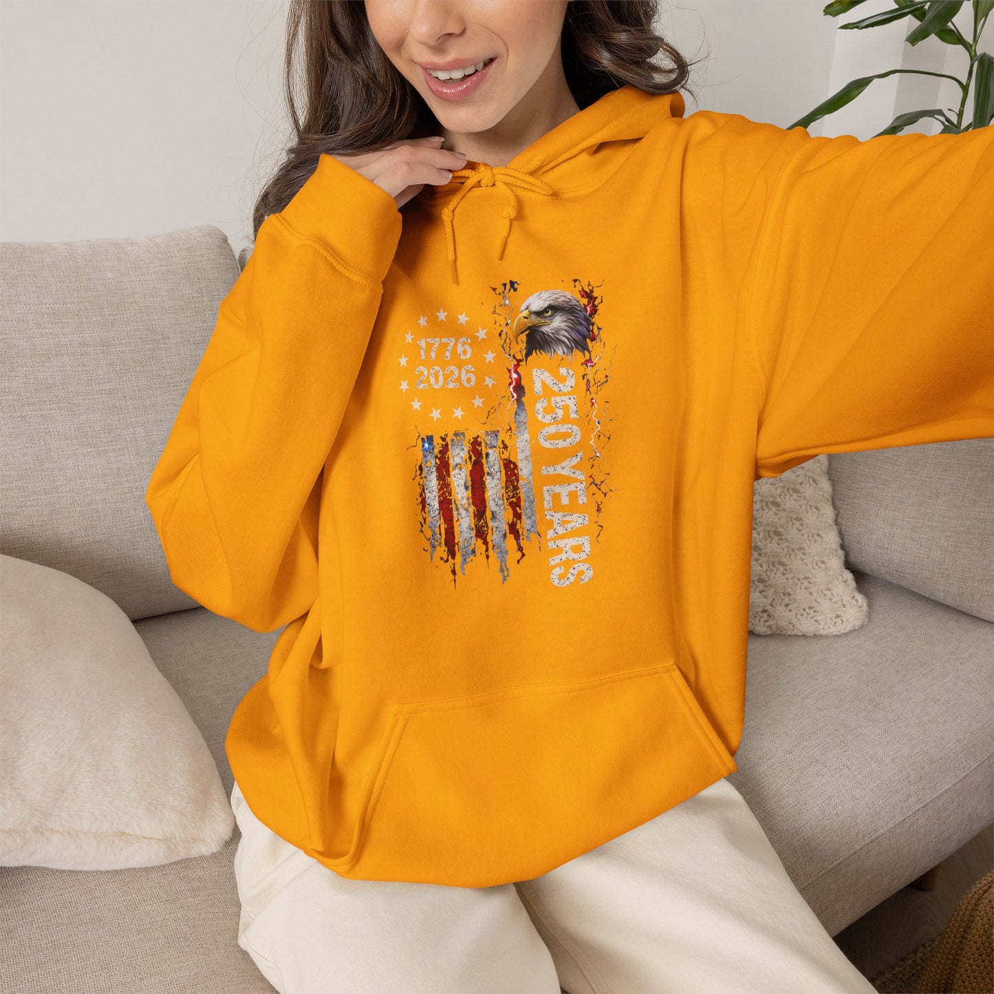 #250 1776-2026 250 Years USA Bicentennial Eagle Hoodie