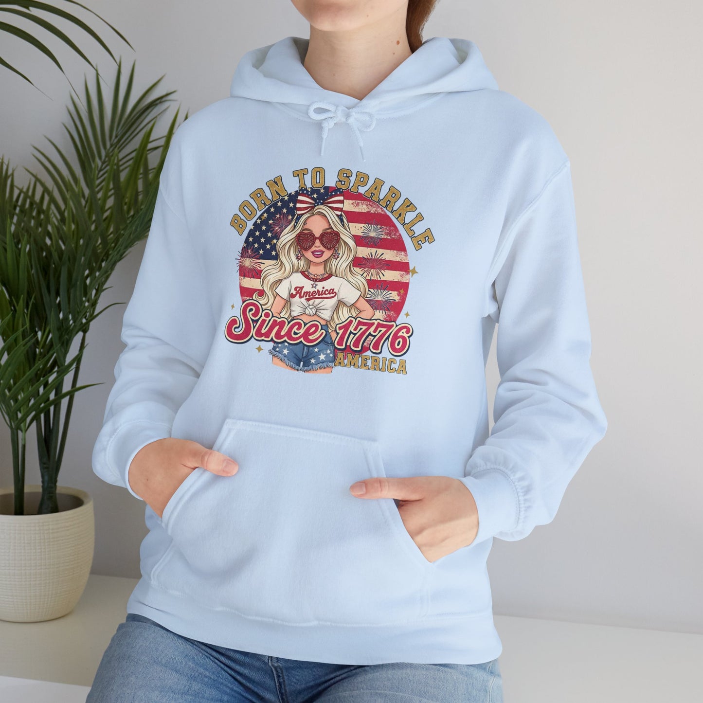 #250 "Born to Sparkle Since 1776" Patriotic Hoodie