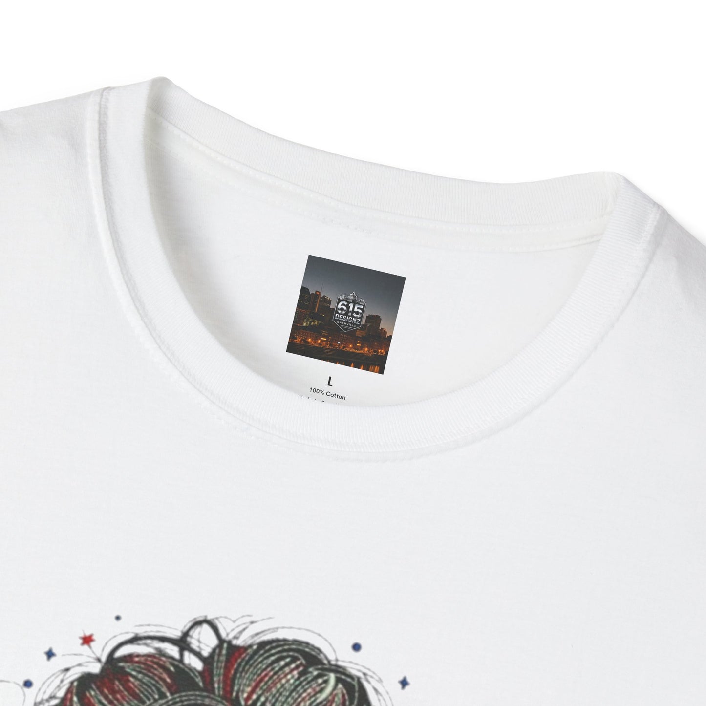 #250 "All American Girl" Patriotic Messy Bun T-Shirt