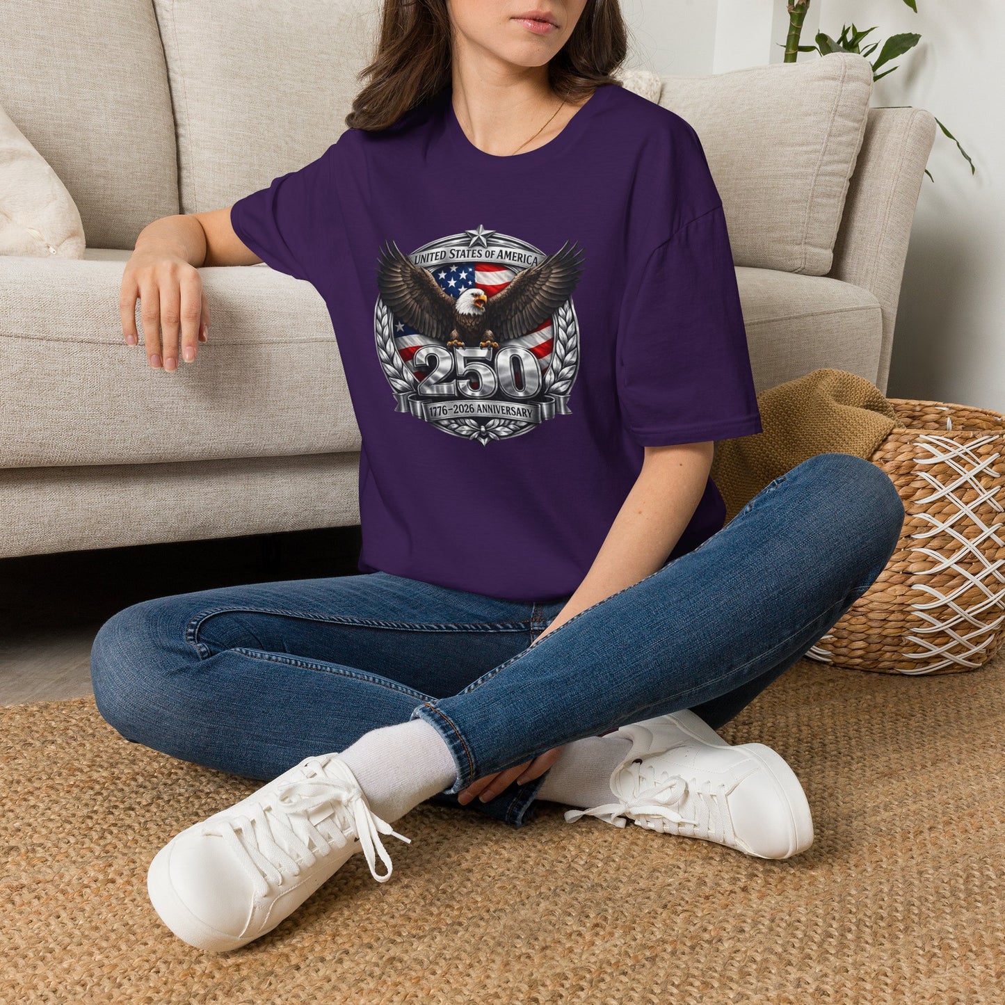 #250 Patriotic Bald Eagle 250 United States Emblem T-Shirt