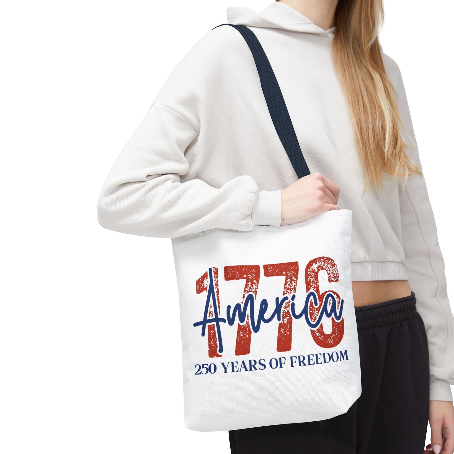 #250 1776 America: 250 Years of Freedom' Patriotic Independence Day Tote Bag