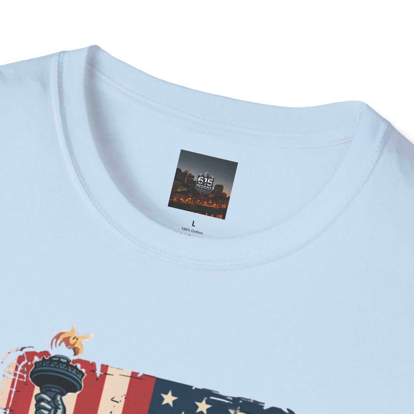 #250 Statue of Liberty American Flag 'America' Patriotic Independence Day T‑Shirt