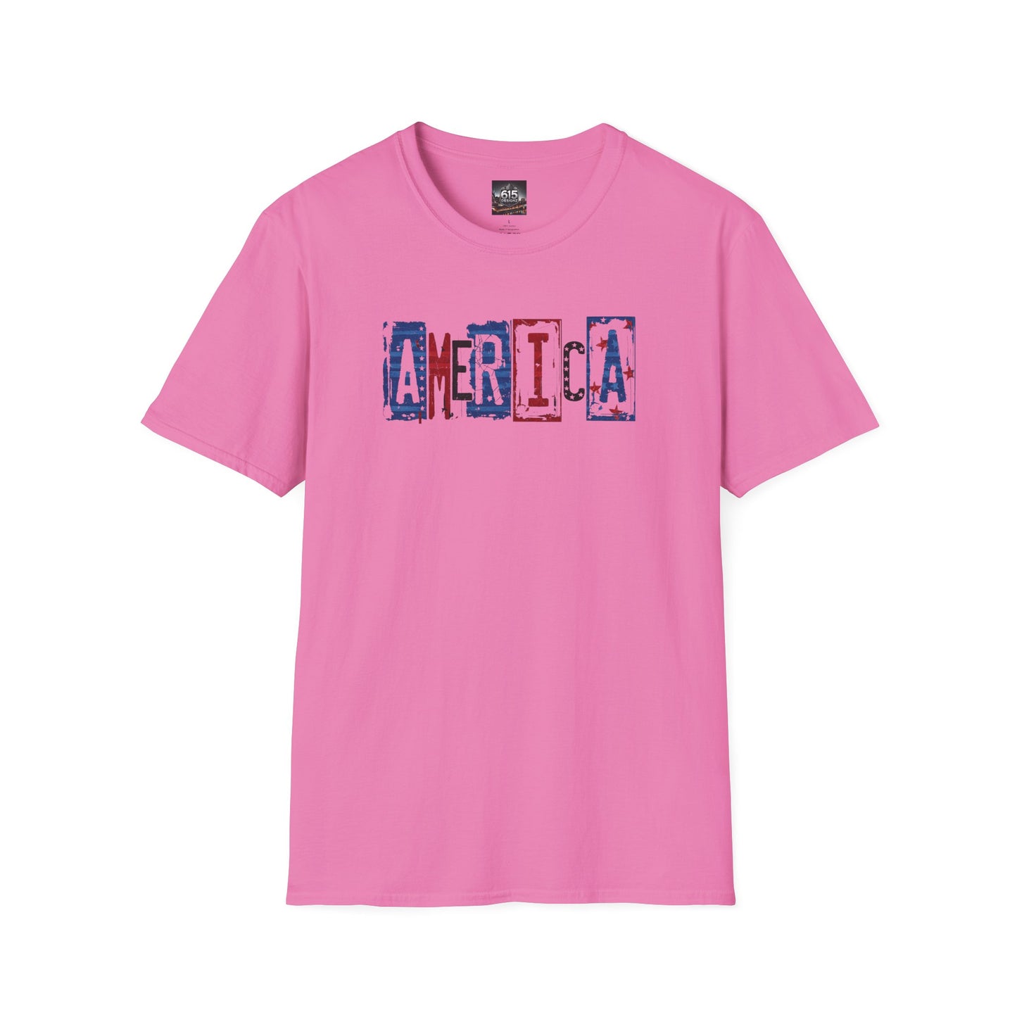 #250 America Retro Block Text Patriotic T-Shirt