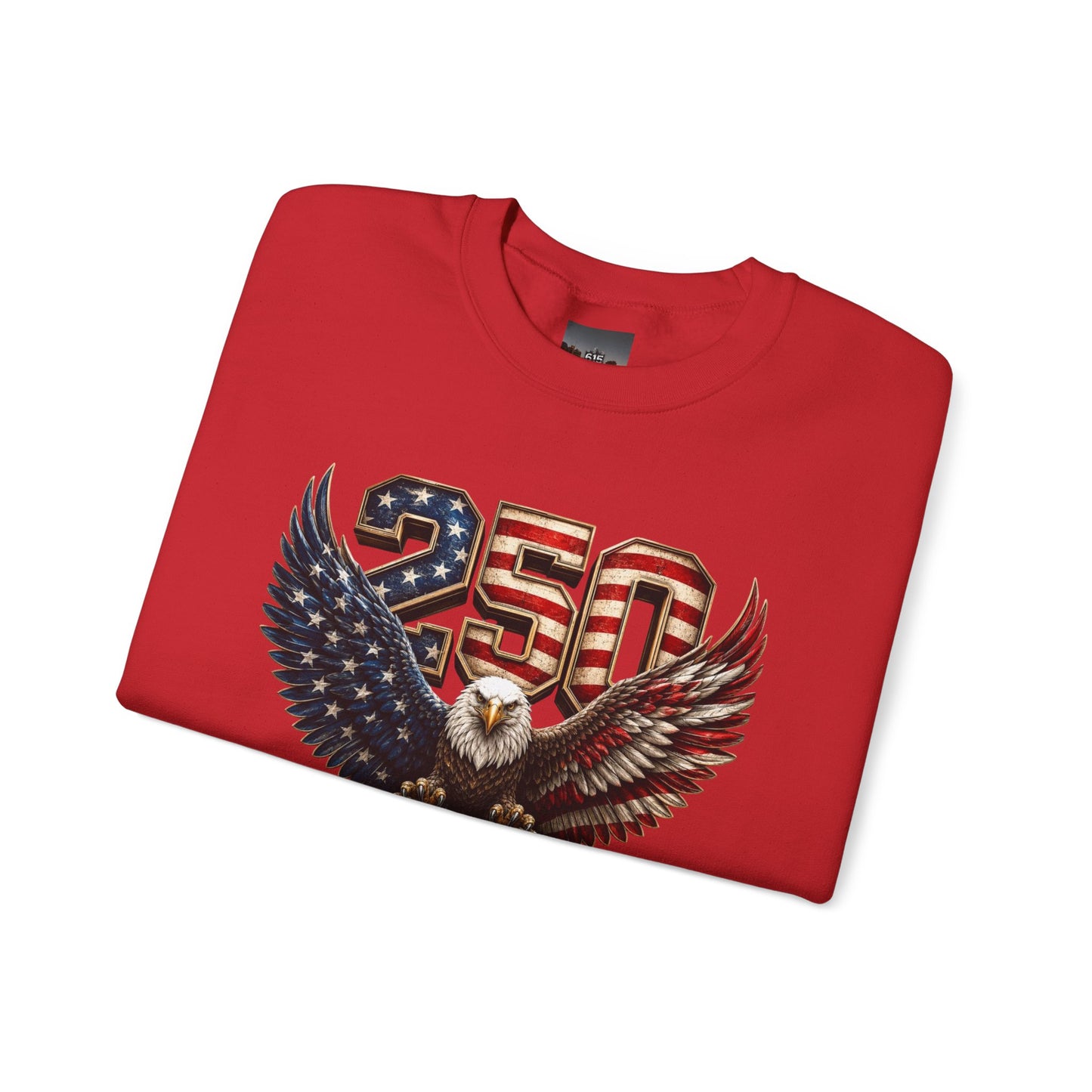 #250 250 Years of Freedom Eagle Patriotic American Flag Anniversary (1776–2026) Crewneck Sweatshirt