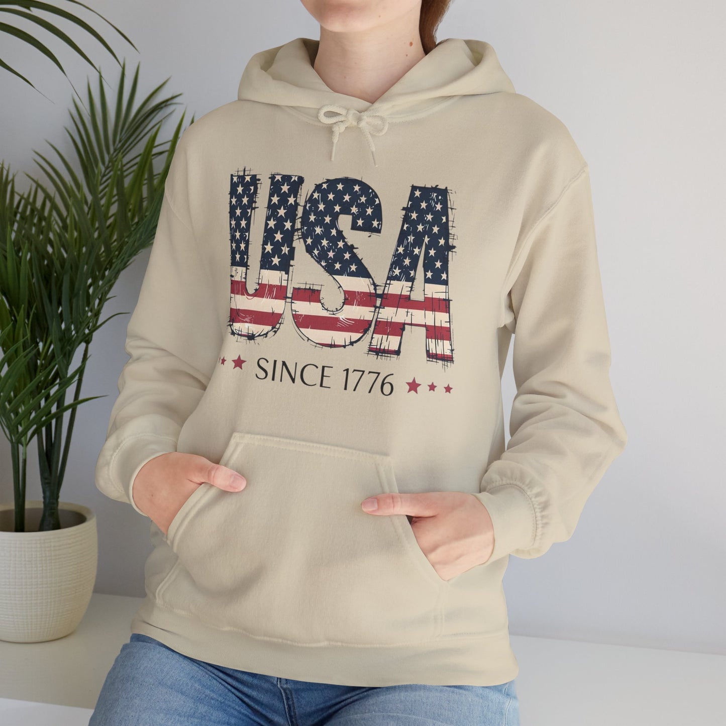 #250 USA Flag "USA Since 1776" Patriotic Hoodie