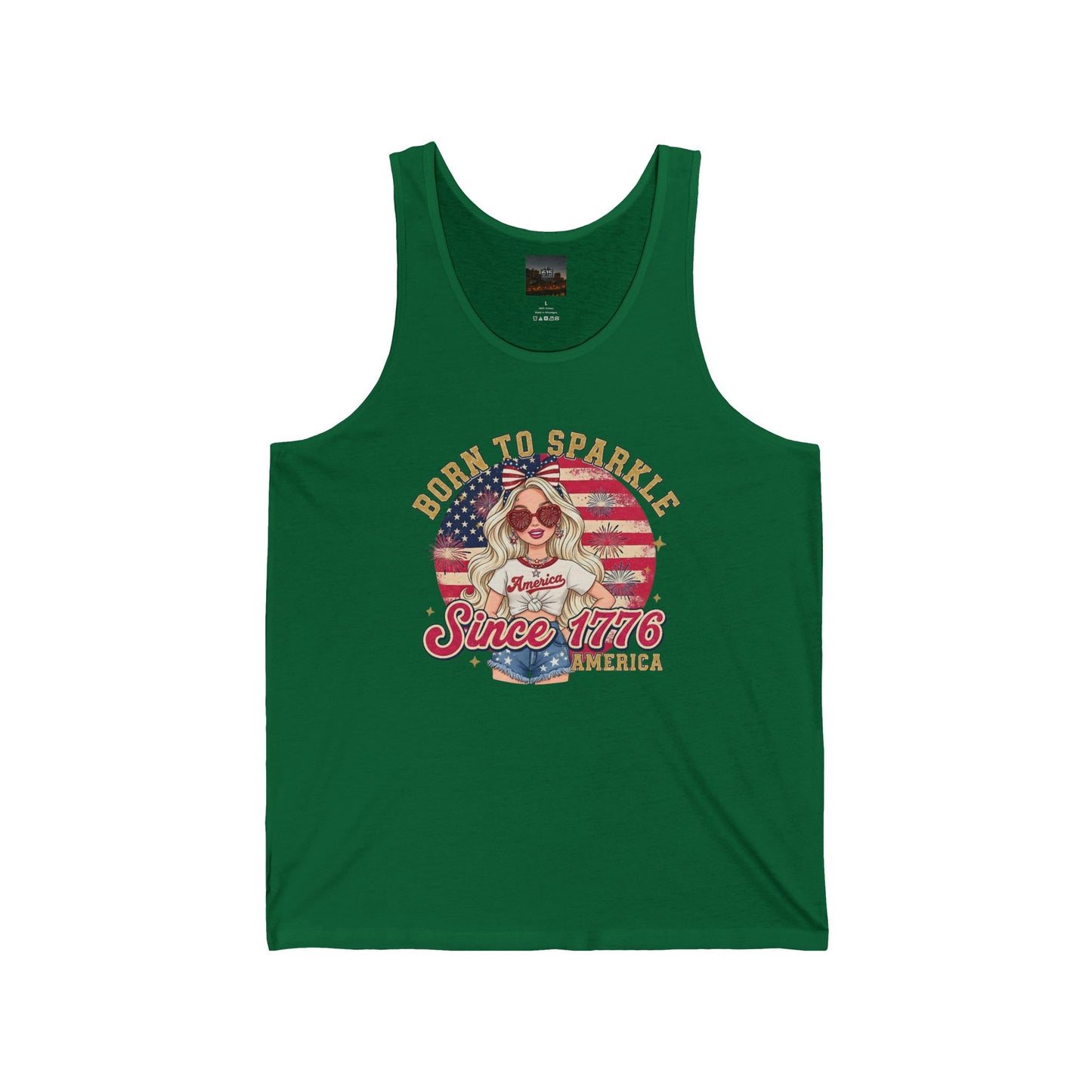 #250 "Born to Sparkle Since 1776" Patriotic Tank Top