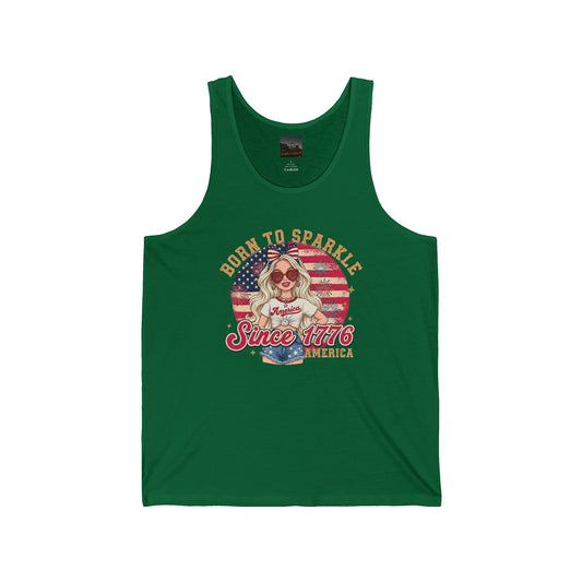 #250 "Born to Sparkle Since 1776" Patriotic Tank Top