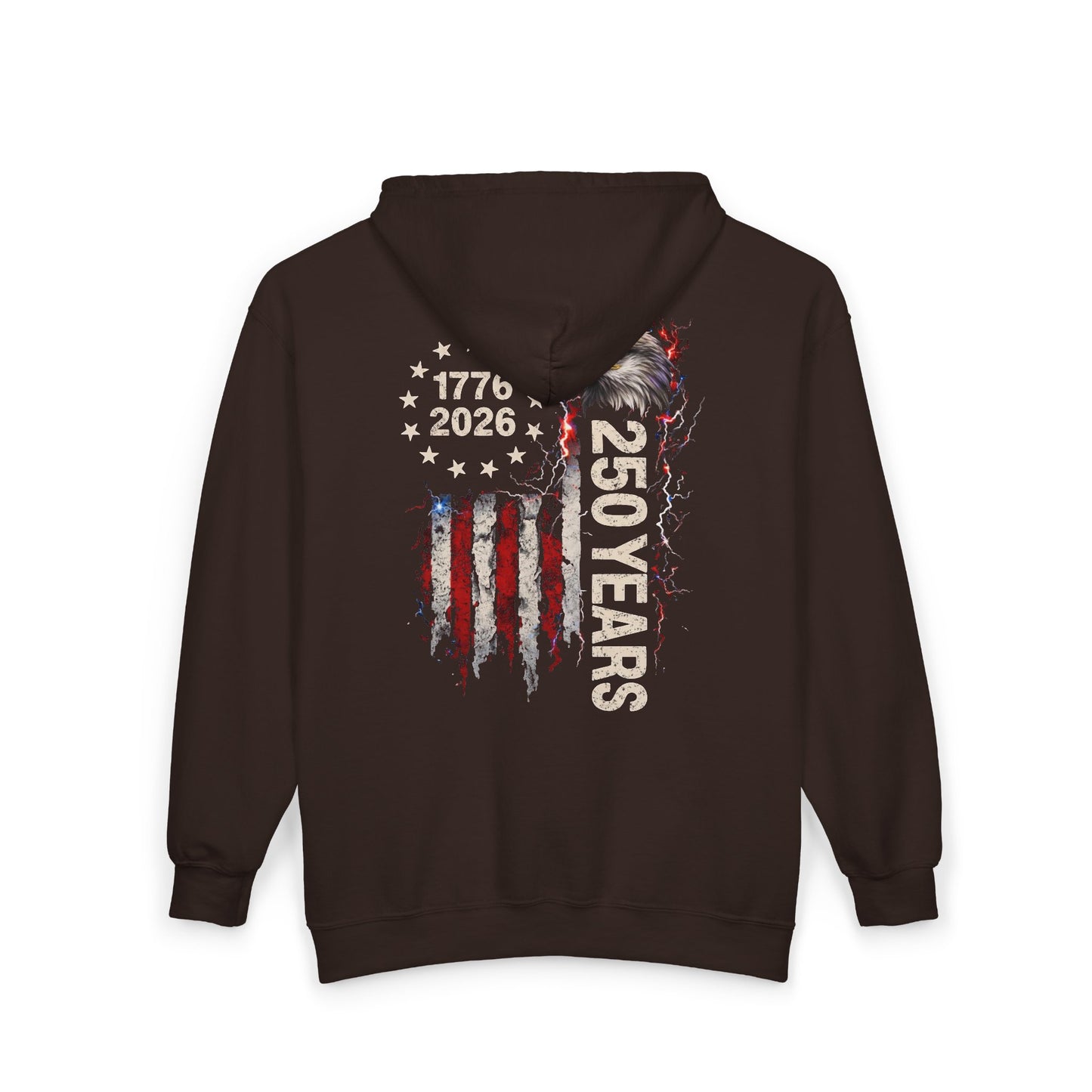 #250 1776-2026 250 Years USA Bicentennial Eagle Zip Hoodie