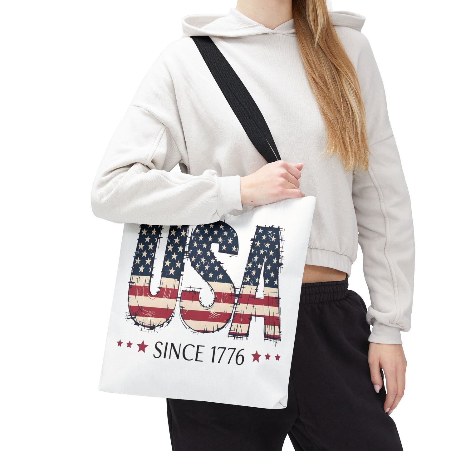 #250 USA Flag "USA Since 1776" Patriotic Tote Bag