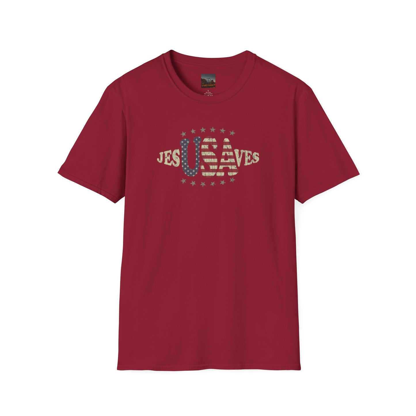 JesUSAves Patriotic T-Shirt — American Flag Christian Faith Tee