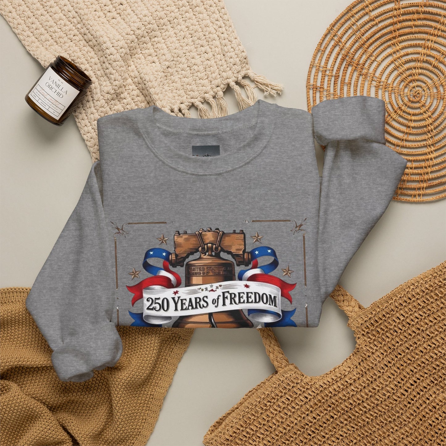 #250 250 Years of Freedom Liberty Bell Crewneck Sweatshirt
