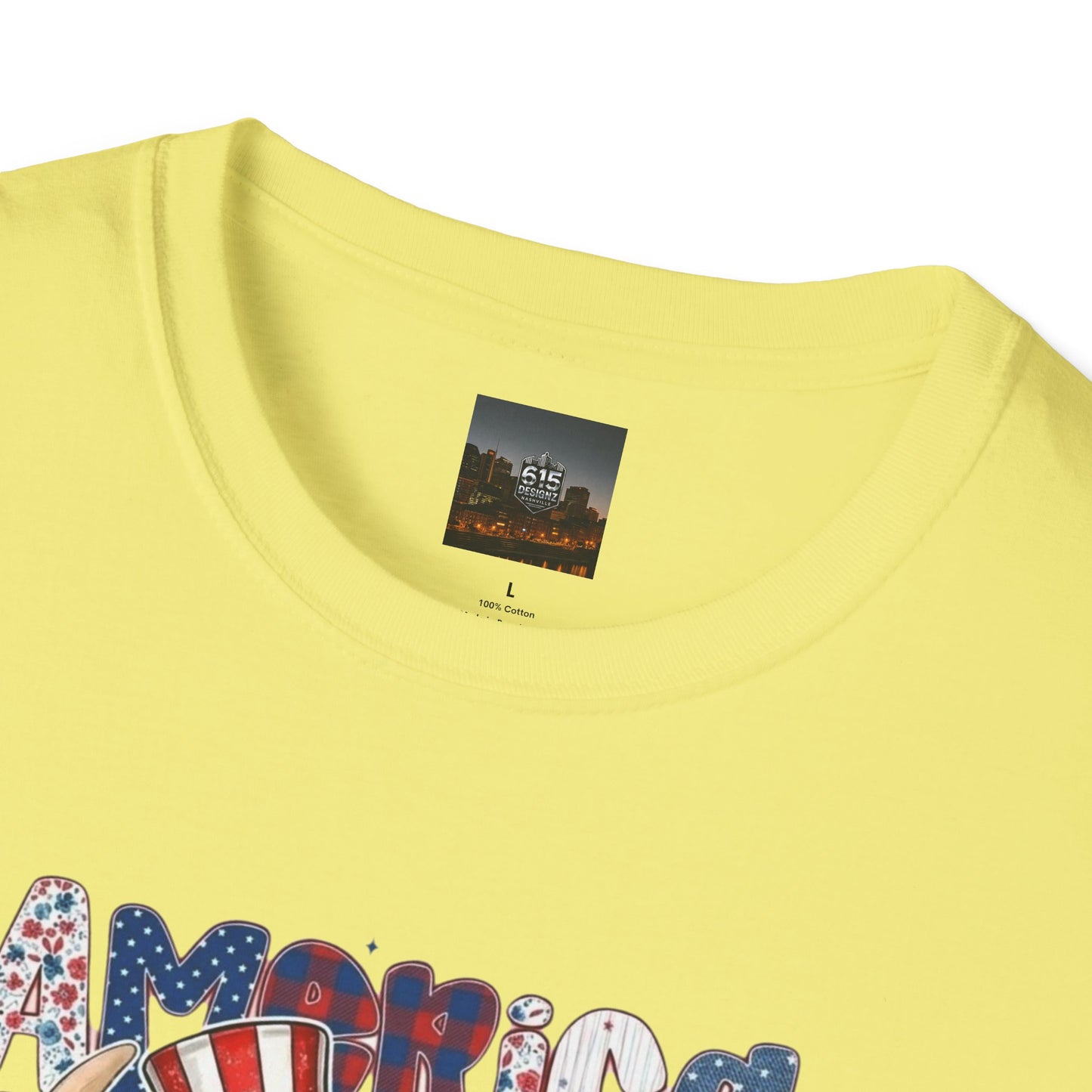 #250 American Flag Bubblegum Patriotic Highland Cow T-Shirt
