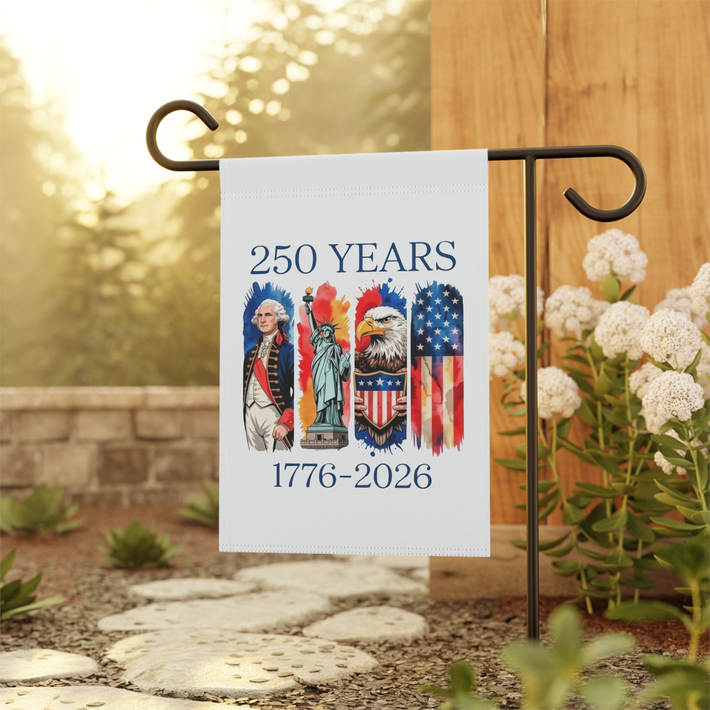 #250 250 Years American History Celebration 1776–2026 Patriotic Garden Flag — House Banner