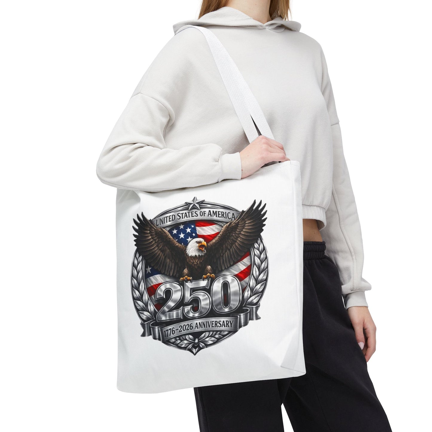 #250 Patriotic Bald Eagle 250 United States Emblem Tote Bag
