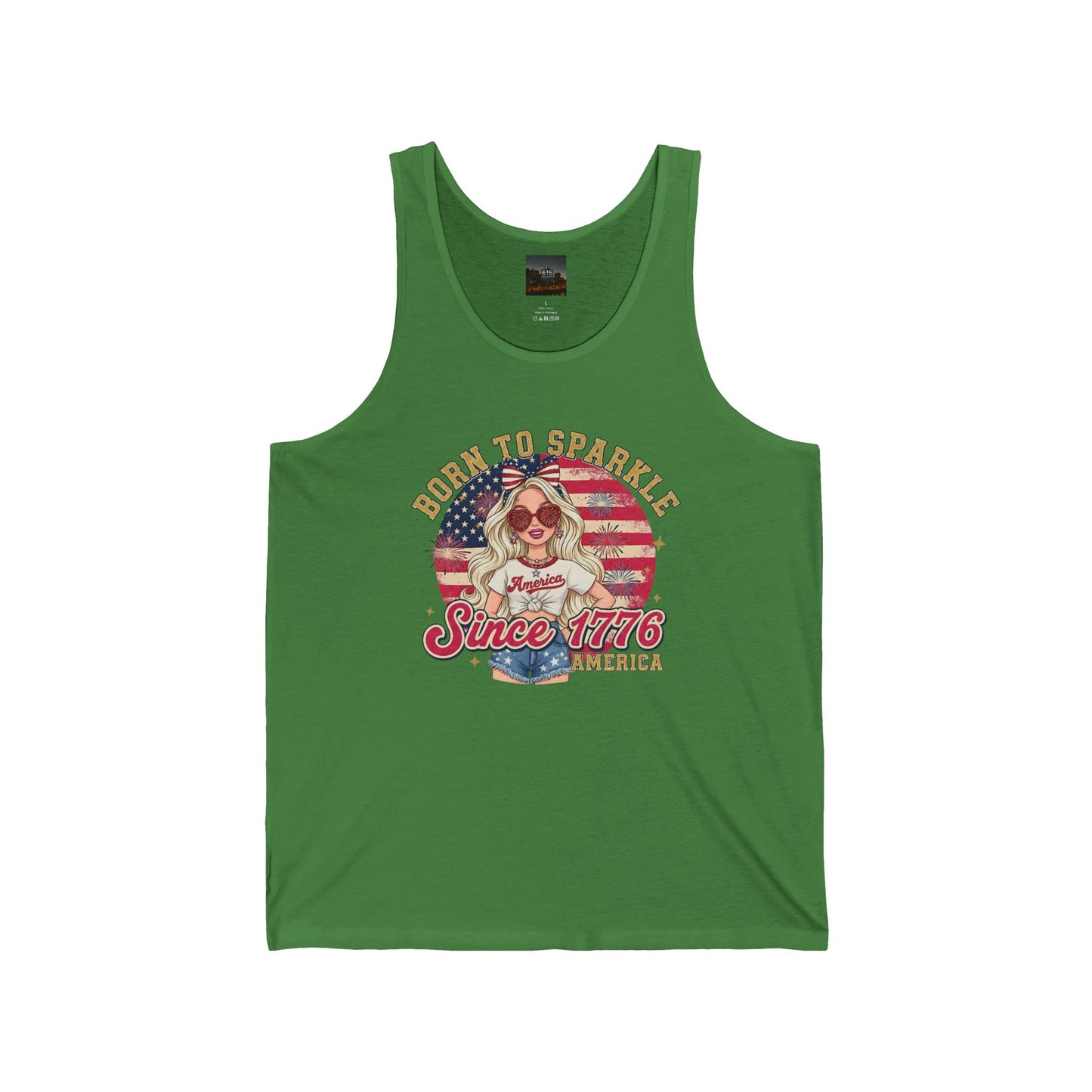 #250 "Born to Sparkle Since 1776" Patriotic Tank Top