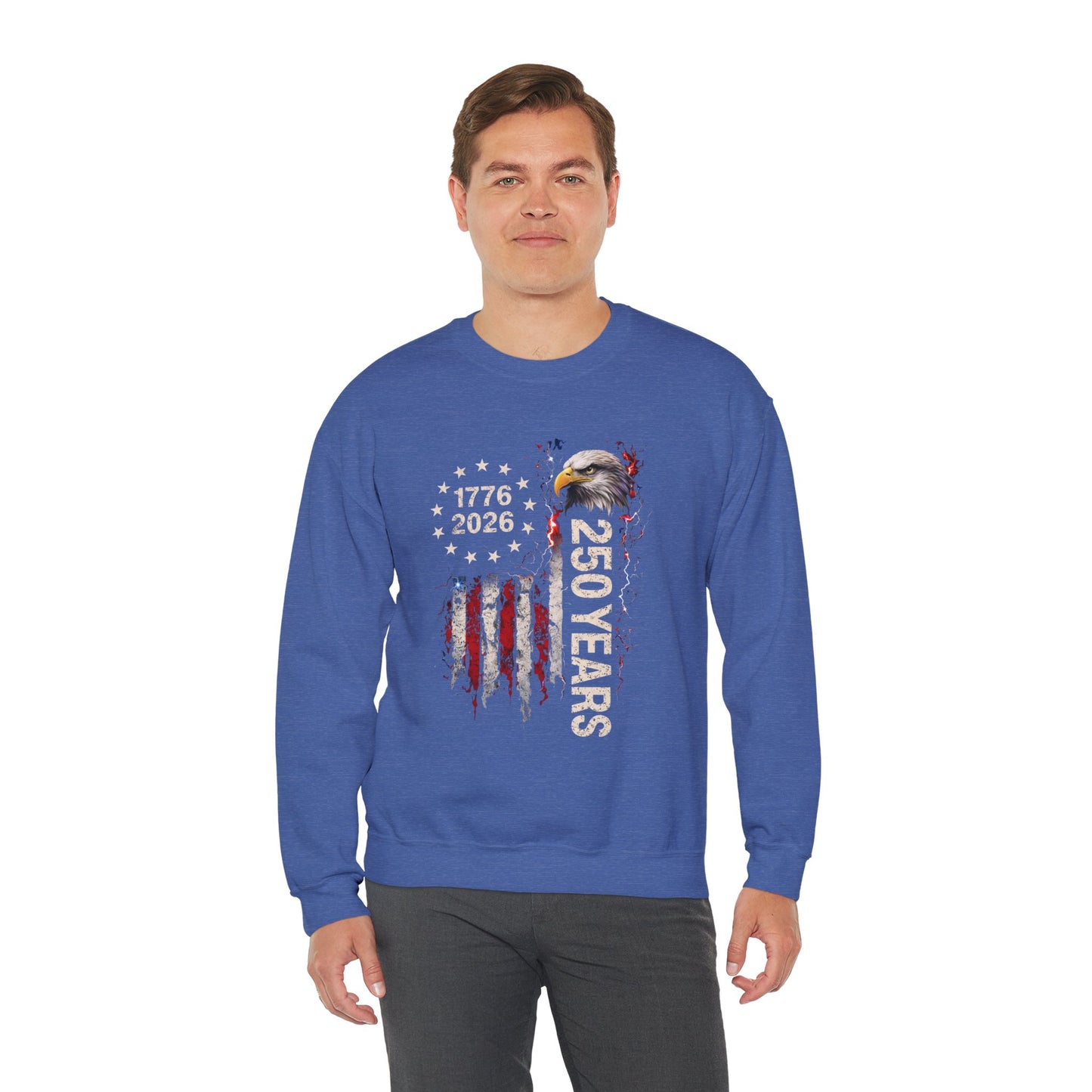 #250 1776-2026 250 Years USA Bicentennial Eagle Crewneck Sweatshirt