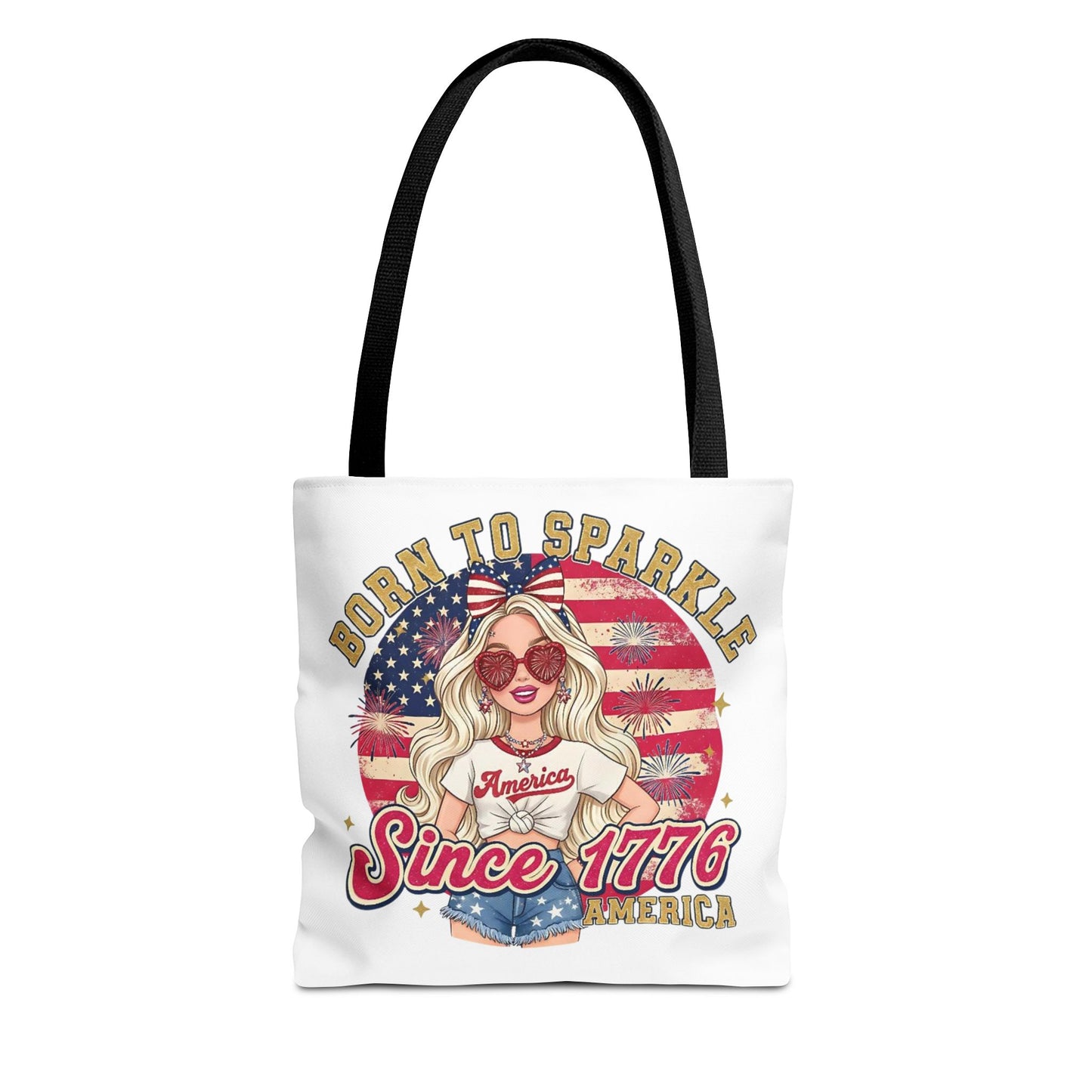 #250 "Born to Sparkle Since 1776" Patriotic Tote Bag