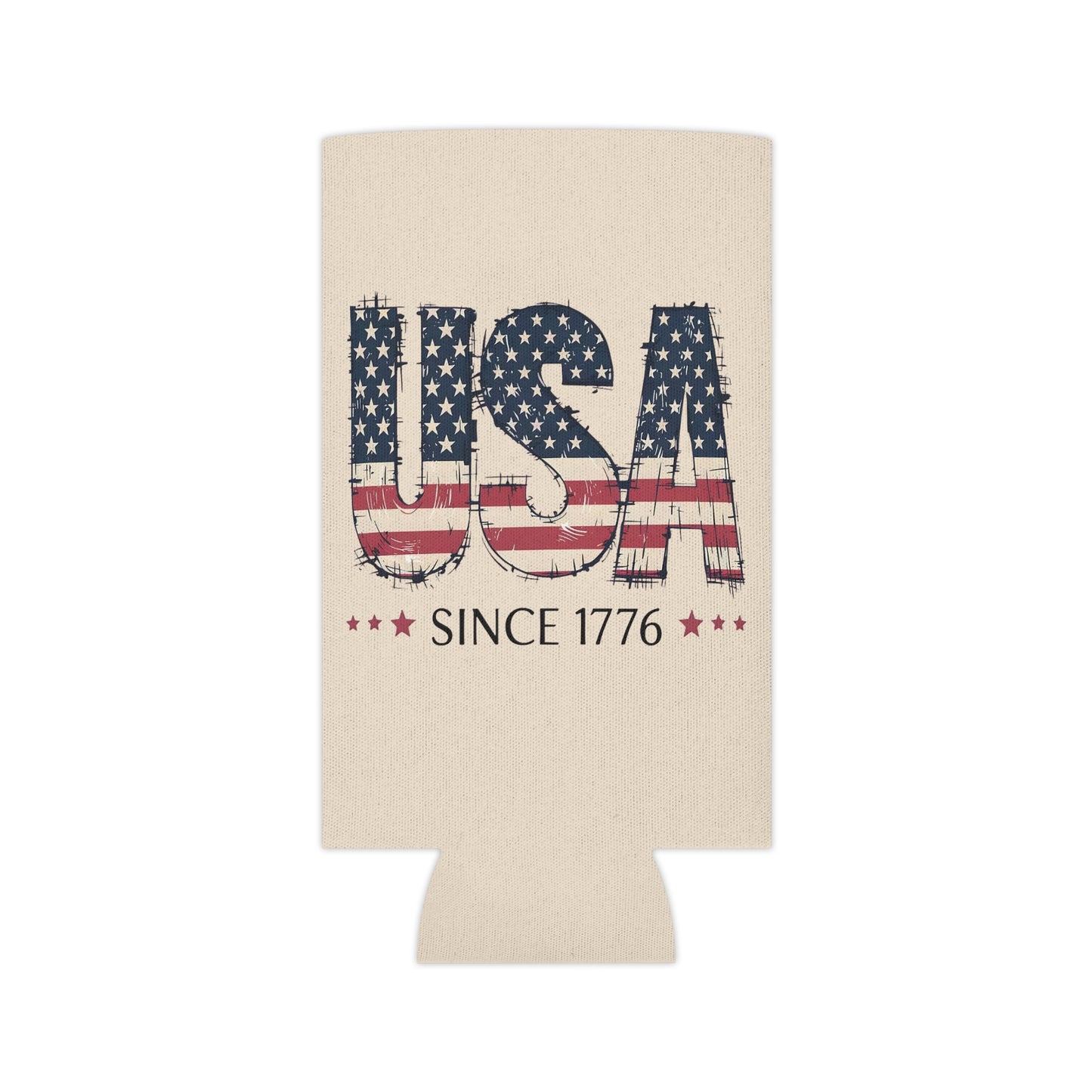 #250 USA Flag "USA Since 1776" Patriotic Can Cooler - Beverage Koozie