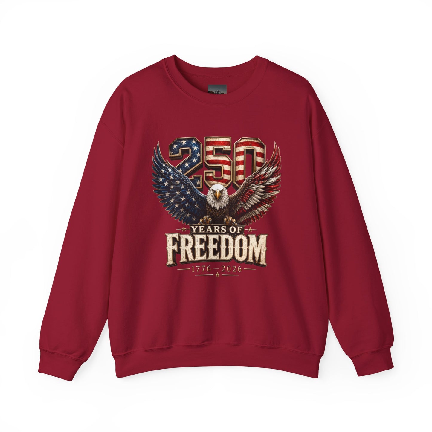 #250 250 Years of Freedom Eagle Patriotic American Flag Anniversary (1776–2026) Crewneck Sweatshirt