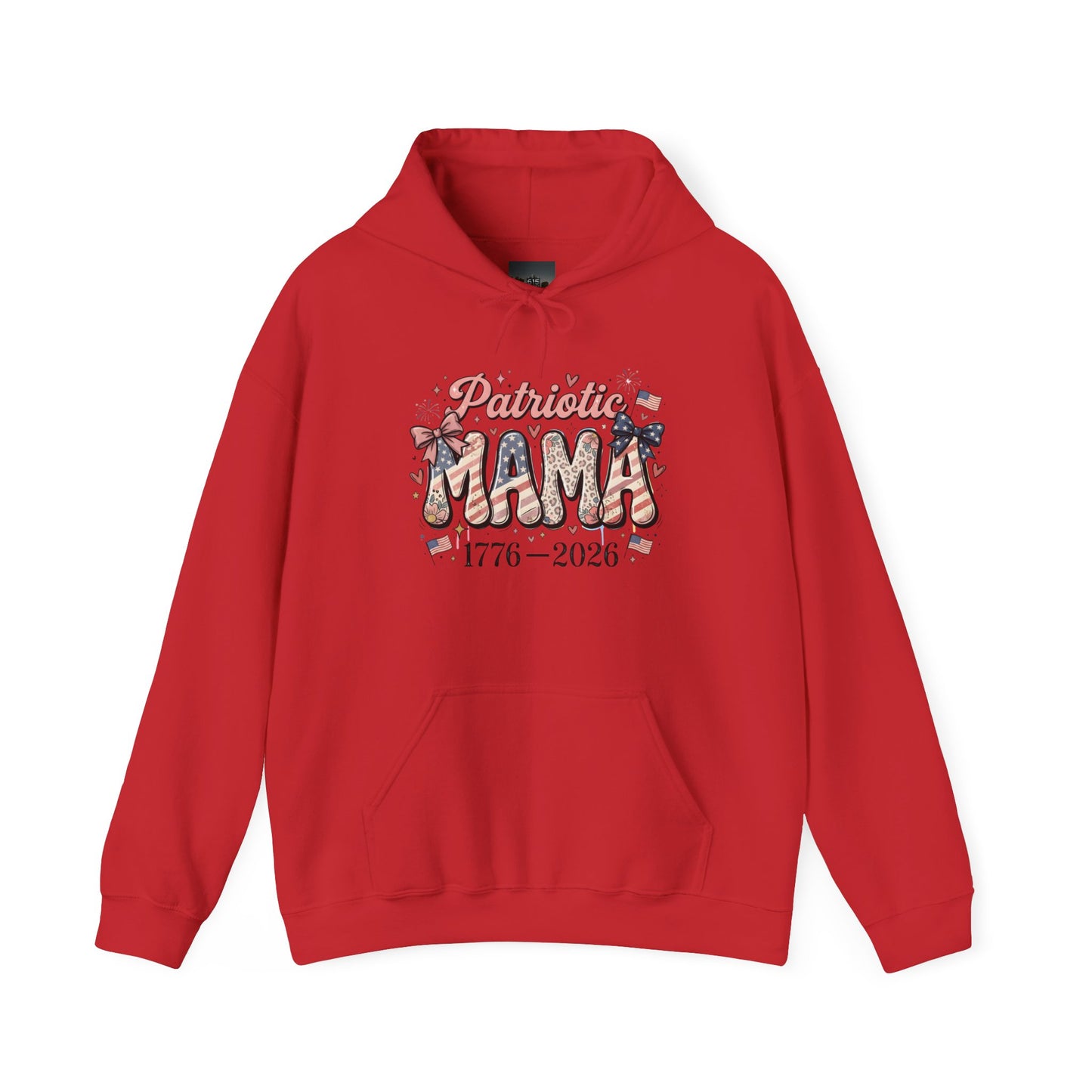 #250 Patriotic Mama 1776–2026 American Flag Hoodie
