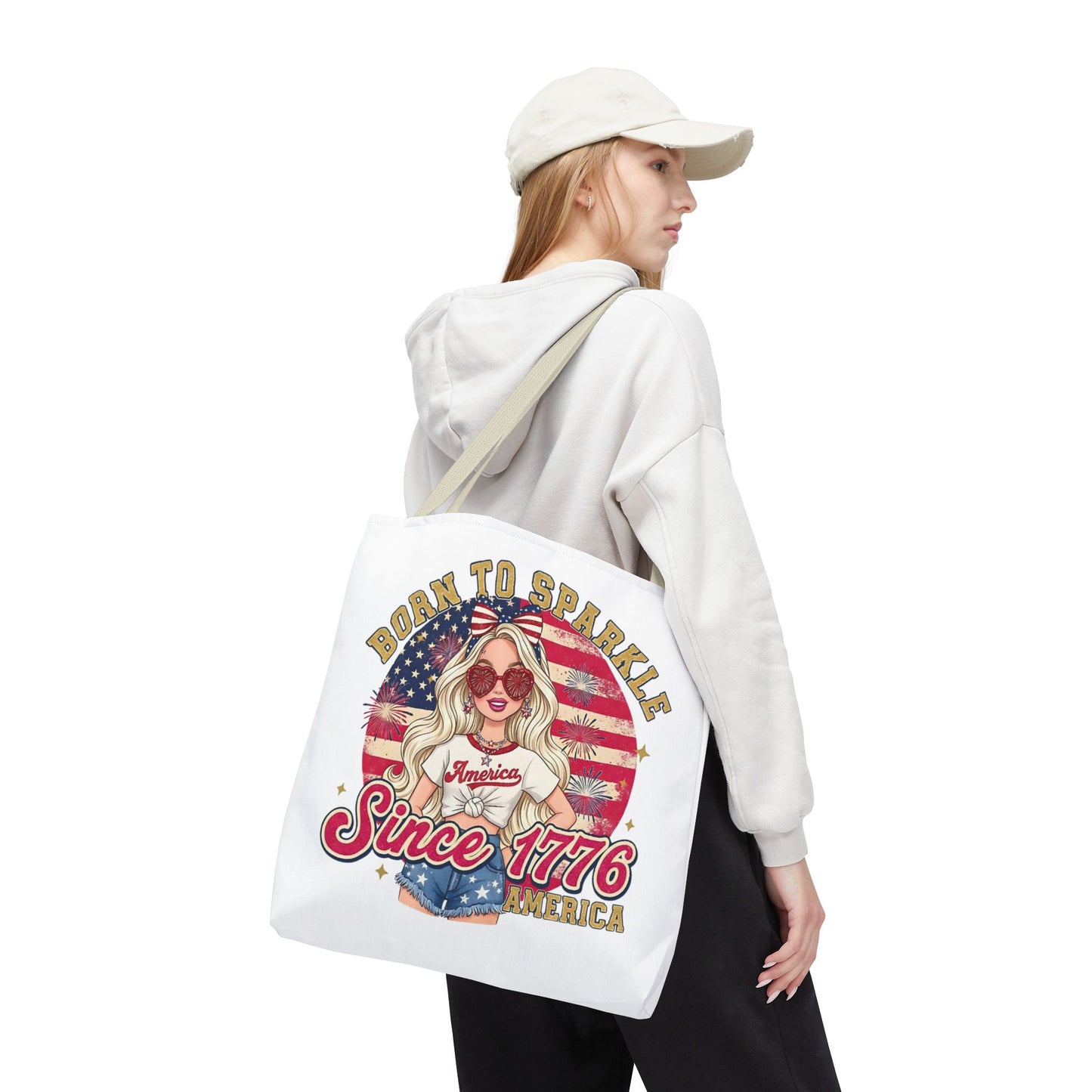#250 "Born to Sparkle Since 1776" Patriotic Tote Bag