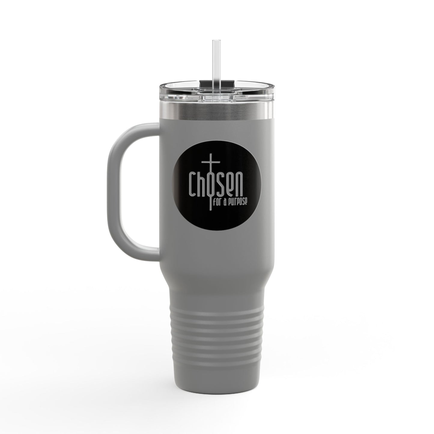 Chosen for a Purpose 40oz Insulated Travel Mug — Faith Logo Stainless Tumbler