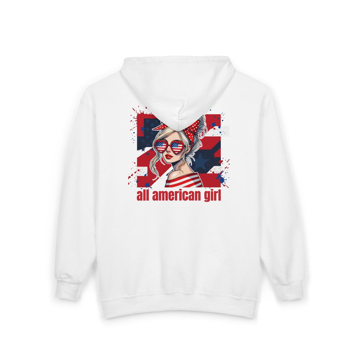 #250 All American Girl Patriotic Zip Hoodie